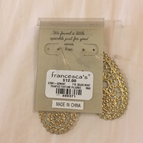 Francesca’s Earrings in Mint - Picture 3 of 3